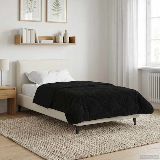 vidaXL Плик За Завивка Единичен 135x200 Черен