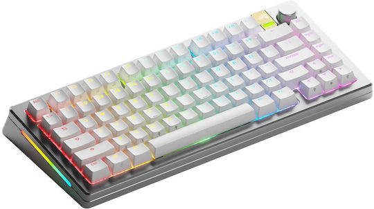 Glorious PC Gaming Race GMMK 3 Pro HE Wireless Hall Effect Gaming Keyboard 75% with Fox HE Switches and RGB Lighting English US Silver