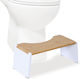 Scaun De Toaletă Relaxdays 43,5 X 20 X 19 Cm Pliabil Antiderapant Bambus Alb Natural