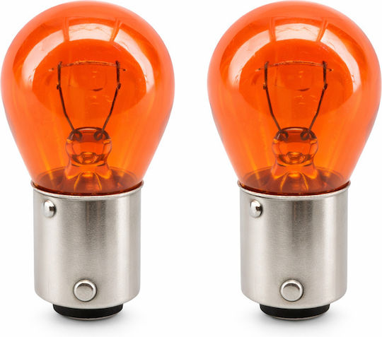 Poly Λαμπτήρες Αυτοκινήτου P21w Bau15s 12v Orange Amber 2 Menge Monofacher Blinker Cd-94796