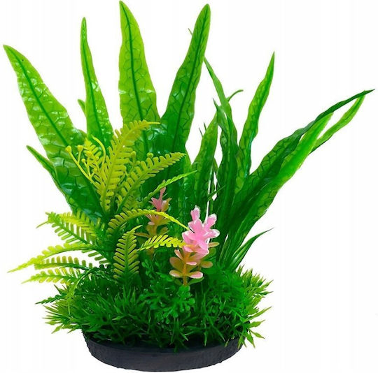 Aqua Natura Plant Aquarium Decoration Green Plastic 18 Cm Fern Forest Seaweed Pink Accent