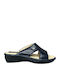 Damen Flache Sandalen Marineblau