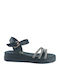 Damen Flache Schwarze Sandalen
