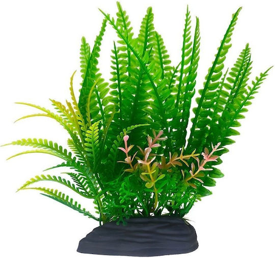 Aqua Natura Plant Aquarium Decoration Green Plastic 18 Cm Fern Yellow Tips