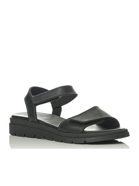 Sunshine Damen Anatomische Flache Sandalen Schwarz