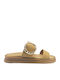 Damen Flache Sandalen Beige
