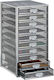 Relaxdays Office Document Organizer 10 Compartments A4 Size 55 X 27.5 X 35.5 Cm Steel White