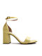 Damen Sandalen Gelbe Leder