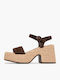 Damen Sandalen Braun Leder