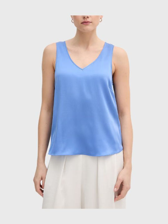 Women's Sleeveless Top with V-Neck Blue