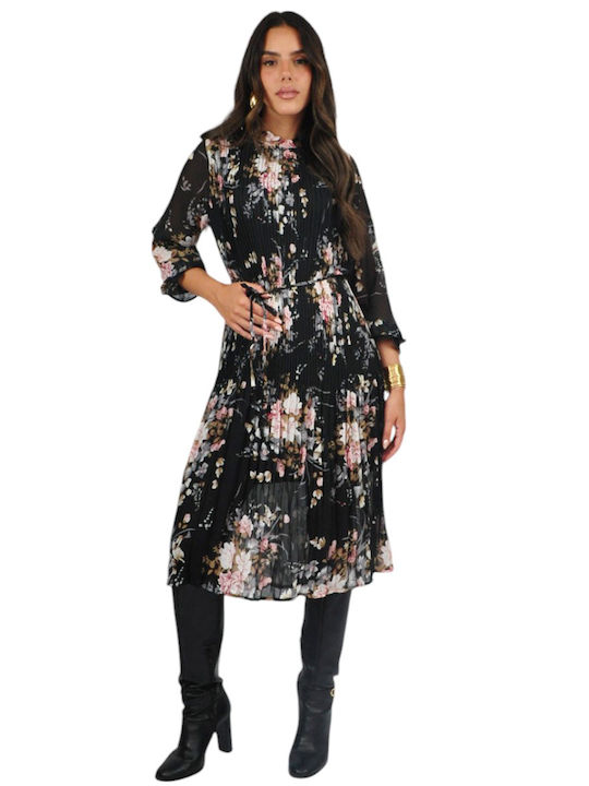 Midi Shirt Dress Black