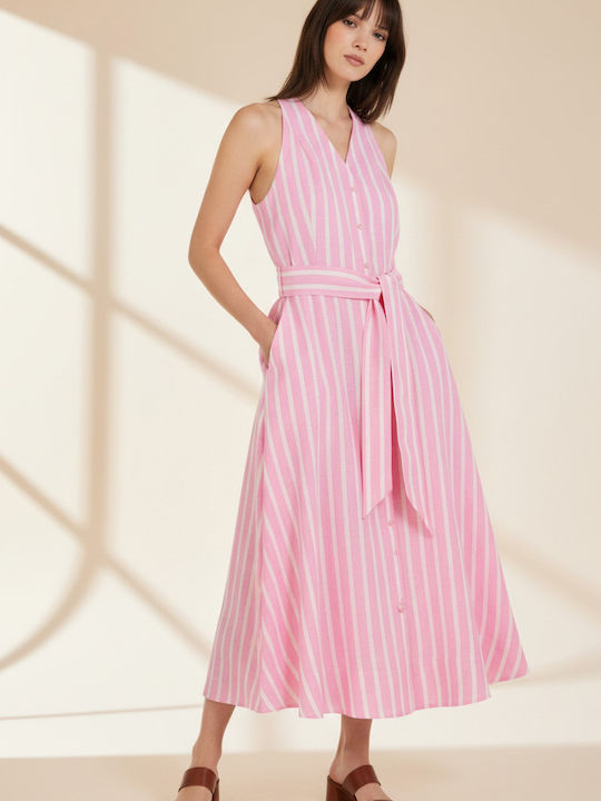 Καλοκαιρινό Midi Φόρεμα Pink