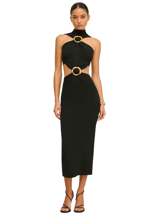 Cult Gaia Knitted Evening Dress Black