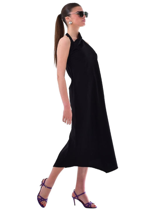 Summer Midi Dress for Wedding Christening Umania Black