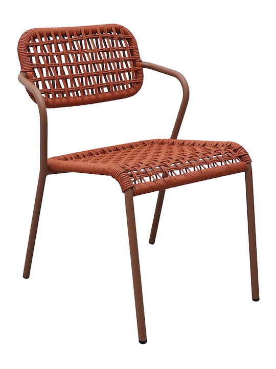 Καρέκλα Εξωτερικού Χώρου Rattan Bee Terracotta 62x56x82εκ.