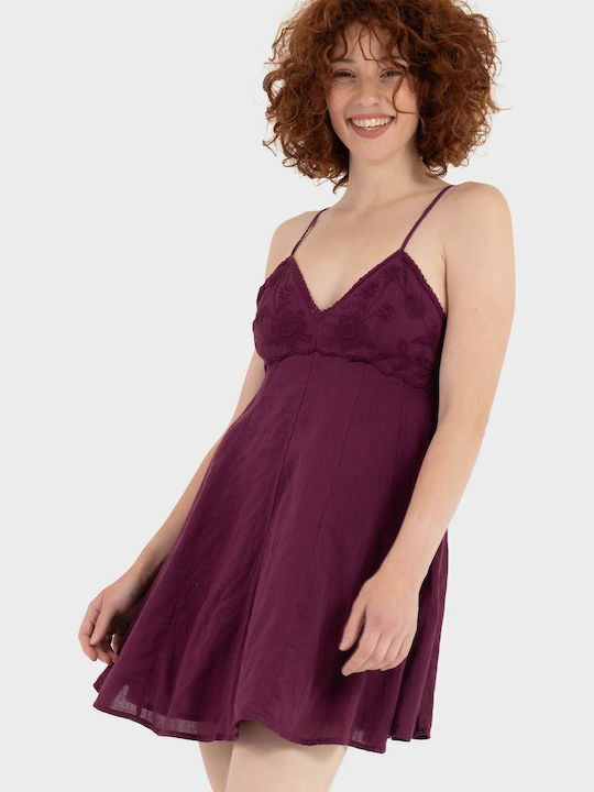 Only Summer Mini Evening Dress Aubergine