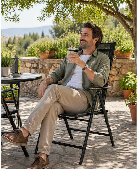 Outdoor Aluminum Chair Matt Black 56x65x103.5cm