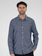 Long Sleeve Linen Shirt Blue Melange