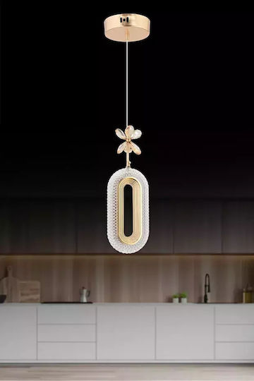 SteweHome Alfa 1 Led Λαμπτήρας Χρυσό Ε27 Αβίζα Μοντέρνα Φωτισμού 13x75cm