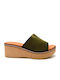 Women's Summer Platforms In Slipper Style Green