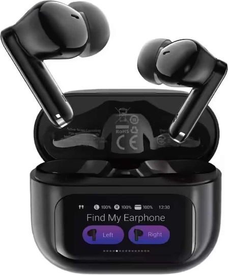 Acefast W6 In-ear Bluetooth Handsfree Ακουστικά με Θήκη Φόρτισης Μαύρα