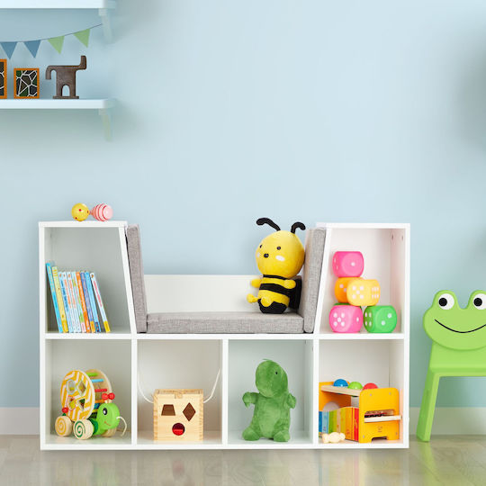 Bibliotecă de Pardoseală din Lemn Albă 103x30x63cm Bibliotecă de Pardoseală din Lemn Albă 103x30x63cm
