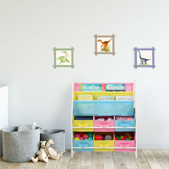 Bibliotecă de Pardoseală din Lemn Multicoloră 74x62.5x31cm