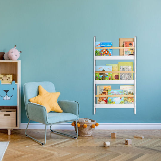 Bibliotecă de Pardoseală din Lemn Albă 52.5x14x80cm Bibliotecă de Pardoseală din Lemn Albă 52.5x14x80cm
