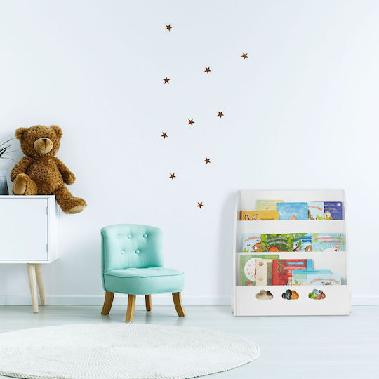 Bibliotecă de Pardoseală din Lemn Albă 60x58x45cm