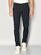Herrenhose Chinos Elastisch Schlank Passform Dunkelblau