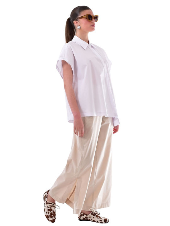Women's Fabric Trousers Beige