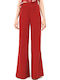 Women's High Rise Pantaloons in Straight Leg Style Red