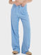 Siesta Women's Fabric Trousers in Wide Leg Style Light Blue