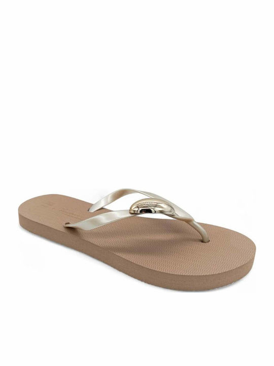 Jomix Flip Flops In Gold Colour