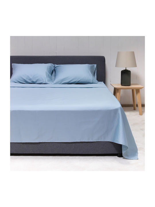 Naf Naf Unique Single Bed Sheets Set 170x270cm Unique Blue (3 Pieces)