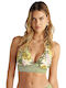 Bikini Τριγωνάκι D Cup με Ενίσχυση Floral Πράσινο