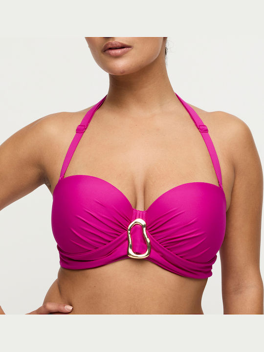Strapless Bikini Top με Ενίσχυση Magenta
