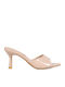 Mules Made of Patent Leather with High Heel in Beige Colour