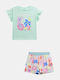 Детски Комплект със Шорти Лятно 2 Части Тюркоазен