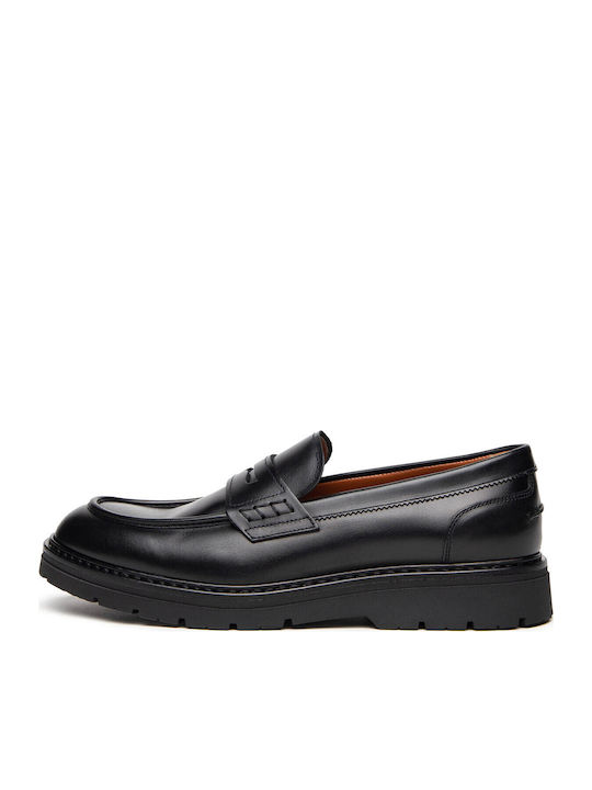 Leather Men's Loafers in Black Colour