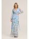 Maxi Skirt Floral Light Blue