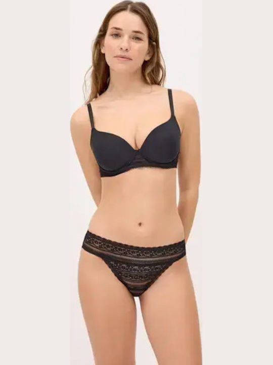Ysabel Mora Underwear Set Bra With Black Slip