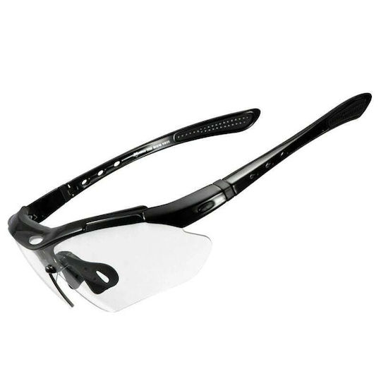 Rockbros Cycling Glasses With Black Frame and Photochromic Lenses