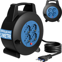 Bakaji Extension Cord Cable 4 Sockets with Length 5m