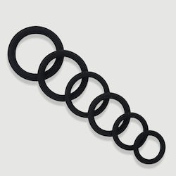 Σετ Δαχτυλίδια Πέους Σιλικόνης Male Collection Silicone Flexible Round Cock Ring Set Μαύρο