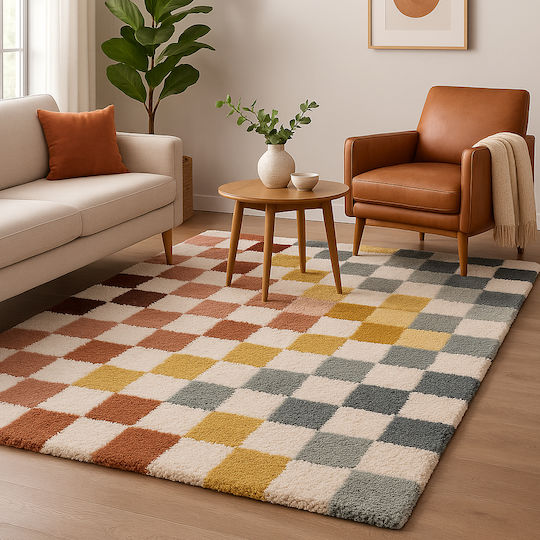 Shaggy Noelia Rug Rectangular Cream-Multi 120x160cm
