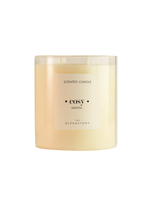 Santal Herbal Aromatic Candle With Lid 790gr Cosy Olphactory