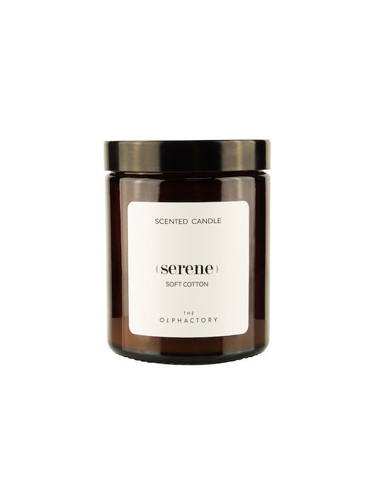 Weiches Baumwollbaumwolle Aromatisches Kerze Gefäß mit Deckel 135gr Serene Olphactory