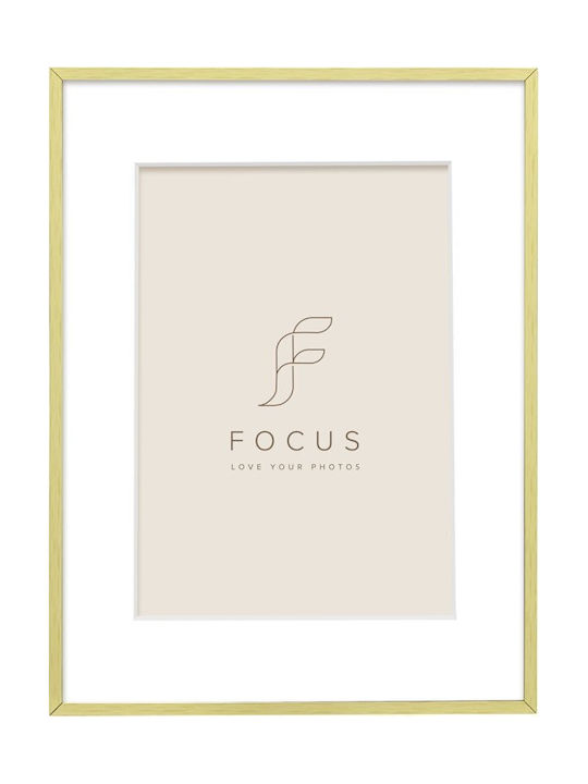 Focus Рамка за снимки Пластмасова със Златисто Платно