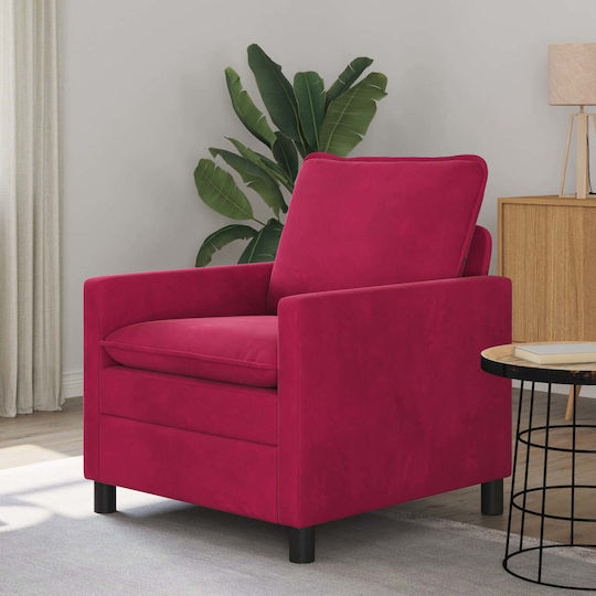 Sessel Samt Rotes 76x81x87.5cm